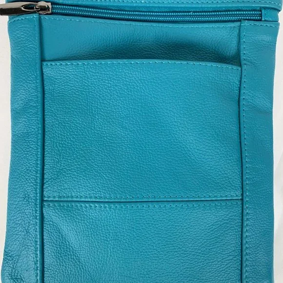 NWT- Maze Exclusive Super Soft Leather Crossbody Bag - Teal - Picture 6 of 10
